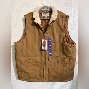 Men's Tan Sherpa-Lined Vest